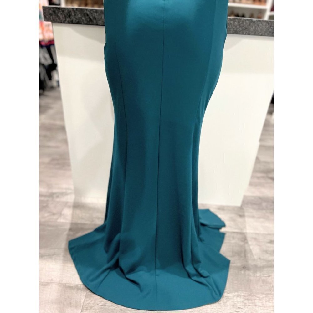 NWT Symphony Teal Green Ruffled Strapless Formal Gown $178 - Picture 9 of 11